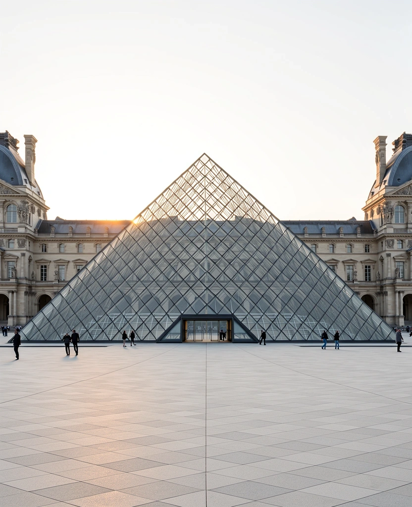 Louvre Pyramide am Morgen
